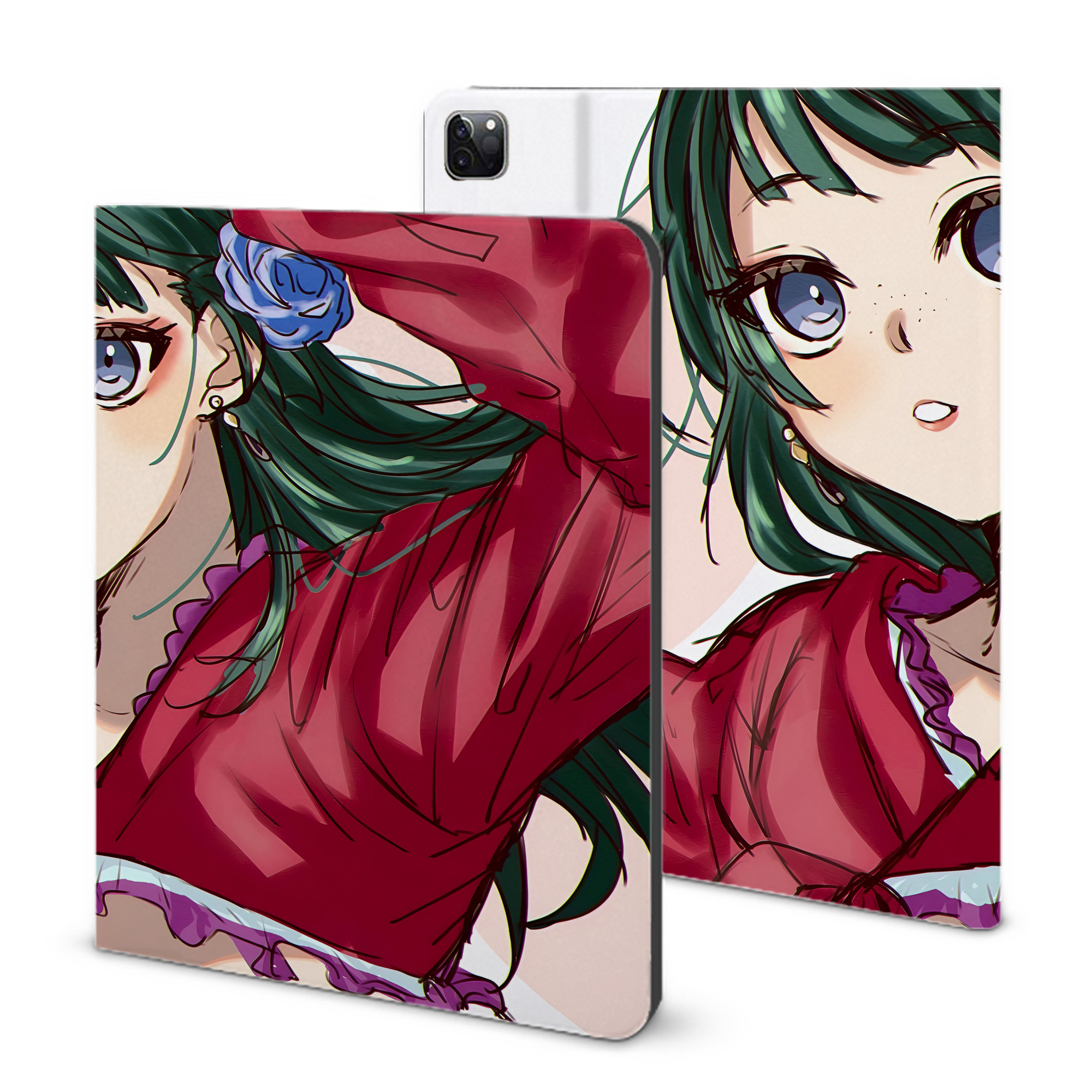 （画像用） 薬屋のひとりごと The Apothecary Diaries IPad ケース ブック型 PUレザー TPU 耐衝撃 軽量 薄型 ペン収納なし 全面保護 IPad 各モデル対応